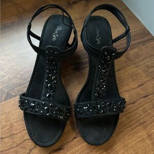 Stylish Black Embellished Sandals